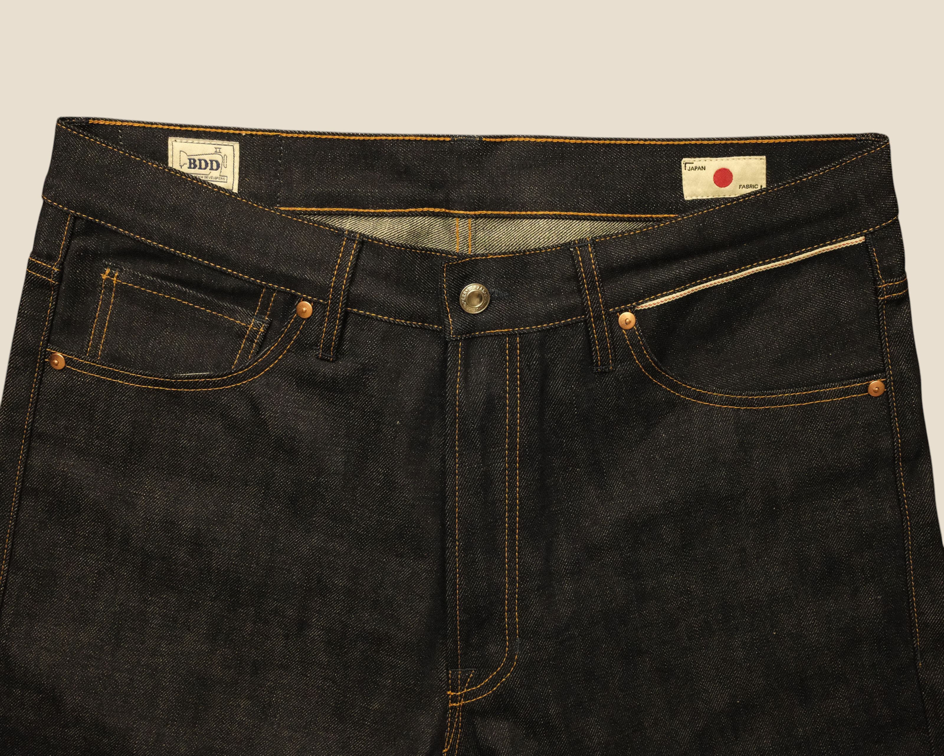 Lakefront Denim Benzak B-02 regular straight jeans in 15.5 oz dark indigo Japanese Kojima selvedge denim