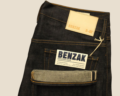 Lakefront Denim Benzak B-02 regular straight jeans in 15.5 oz dark indigo Japanese Kojima selvedge denim